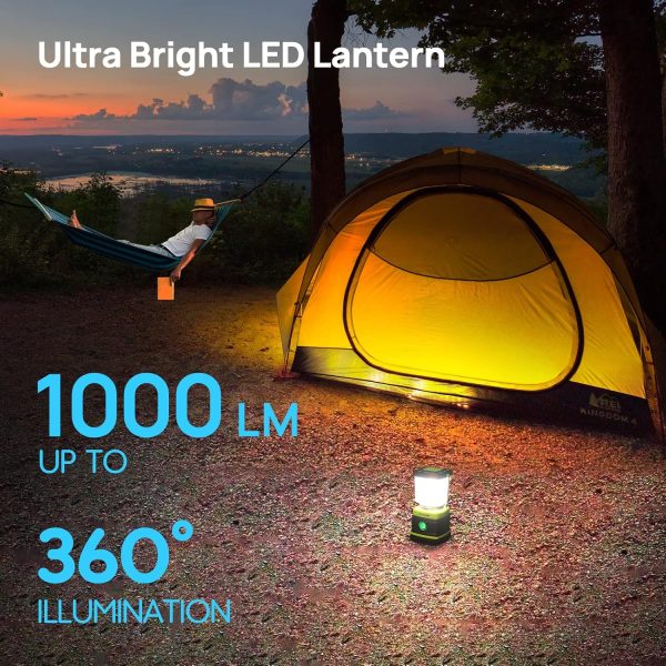 LED Camping Lantern, Consciot Battery Powered Camping Lights, 1000LM, 4 Light Modes, IPX4 Waterproof Tent Lights, Portable Flashlight for Power Outages, Emergency, Hurricane, Hiking, 2-Pack - Image 2