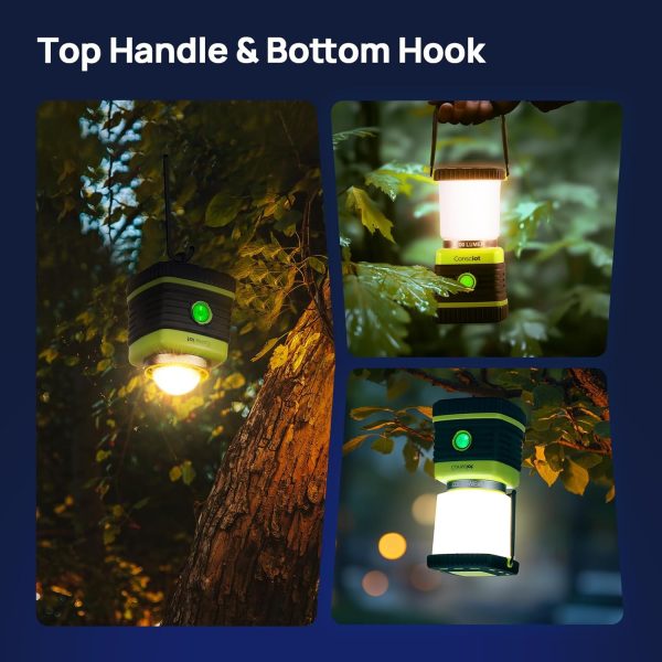 LED Camping Lantern, Consciot Battery Powered Camping Lights, 1000LM, 4 Light Modes, IPX4 Waterproof Tent Lights, Portable Flashlight for Power Outages, Emergency, Hurricane, Hiking, 2-Pack - Image 5