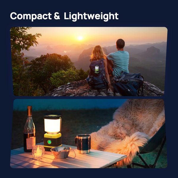 LED Camping Lantern, Consciot Battery Powered Camping Lights, 1000LM, 4 Light Modes, IPX4 Waterproof Tent Lights, Portable Flashlight for Power Outages, Emergency, Hurricane, Hiking, 2-Pack - Image 7